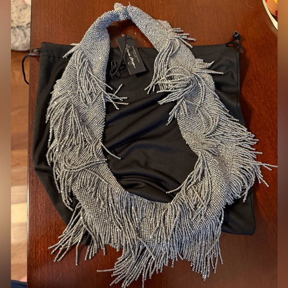 Mignonne Gavigan Silver Beaded Fringe Necklace